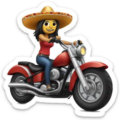 Sombrero girl on a motorcycle sticker