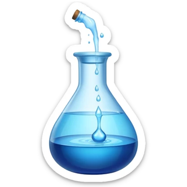 Blue potion bottle open with the liquid falling out (Upside-down with no cork and w/o handle) sticker