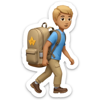 person walking with a Wolt-branded backpack sticker