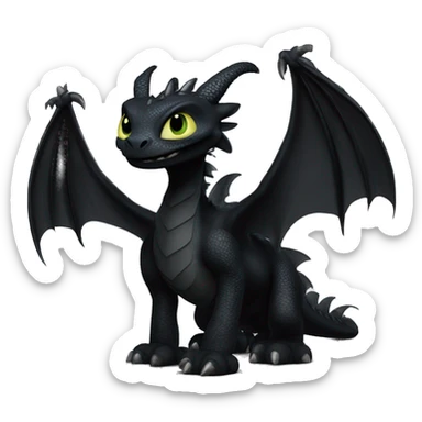 Dragón negro furia nocturna how to train your dragon sticker