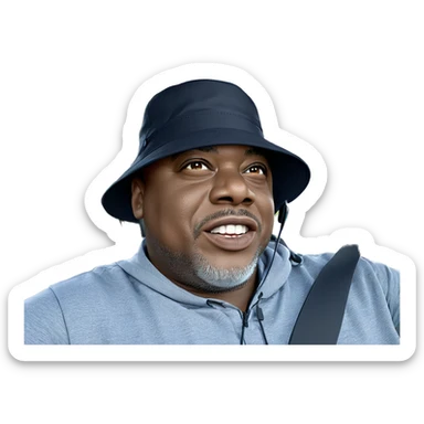 smiling boy with headphones outdoors sticker