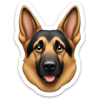 German shepherd with right ear folded sticker