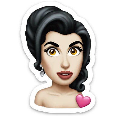 Amy Winehouse Styled Heart sticker
