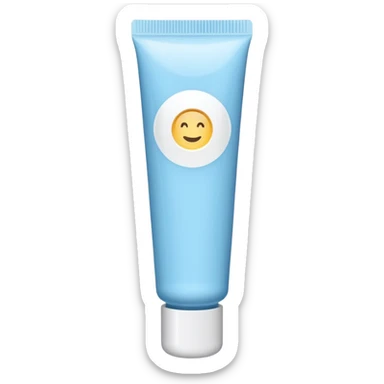 ointment tube light blue and white, thin sticker