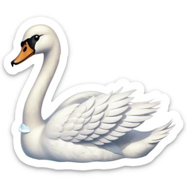 Swan in water sticker