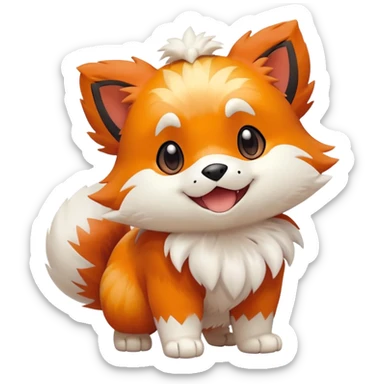 Growlithe Pokémon playful pose sticker