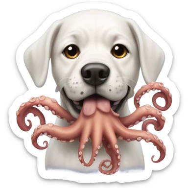 a dog with octopus tentacles  sticker