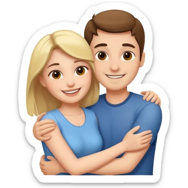 Couple hug sticker