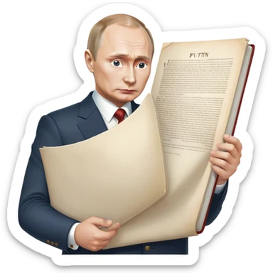 putin with a massive rear stealing the declaration of independence sticker