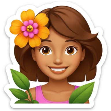 Coco con una flor sticker
