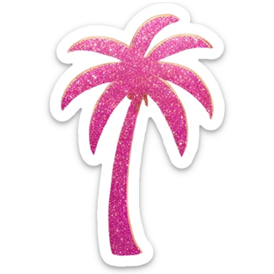 Pink palm tree with glitter  sticker