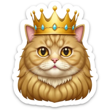 Persian cat tabby with crown king sticker