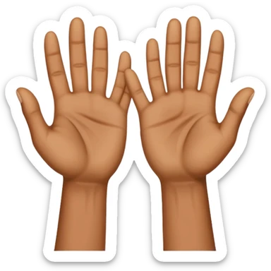 hands held up palms facing in sticker