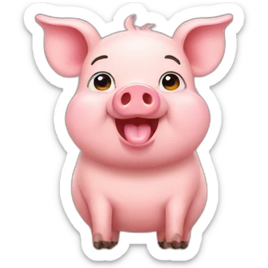 pig saying okay  sticker