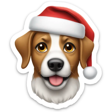 Dog wearing a Santa hat  sticker