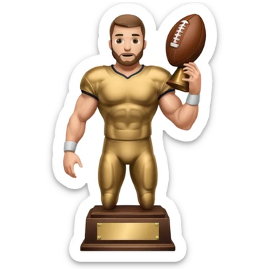 a trophy of a american football player sticker