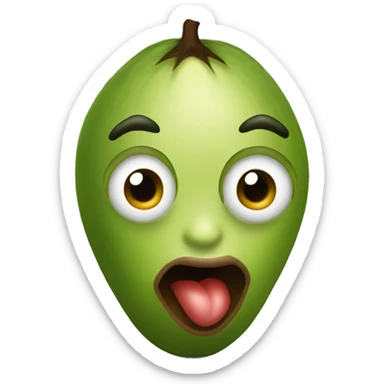 create an avocado with big lips and some eyes sticker