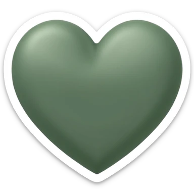 sage green heart sticker