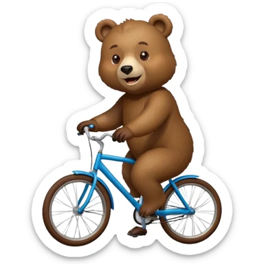 A bear on a bicycle. sticker