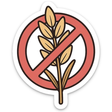 wheat stalk with a red slash through it sticker