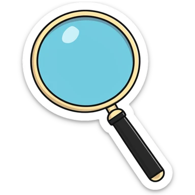 magnifying glass with handle sticker