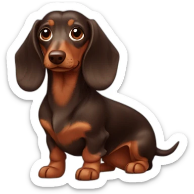 brown longhaired dachshund sticker