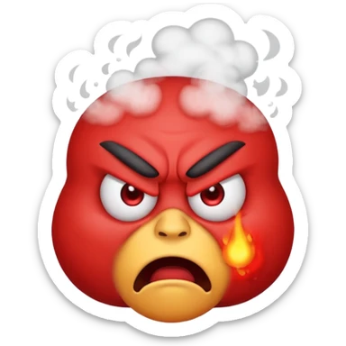 an angry emoji with steam coming out of the ears sticker