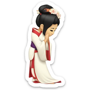 japanese geisha bowing sticker