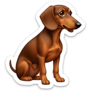 Teckel nain poil dur marron sticker