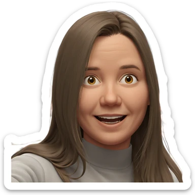 smiling girl with long hair sticker