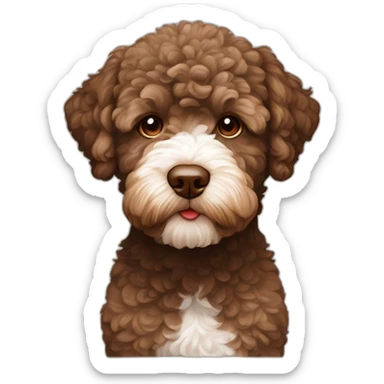 lagotto romagnolo all brown face with no white fur sticker