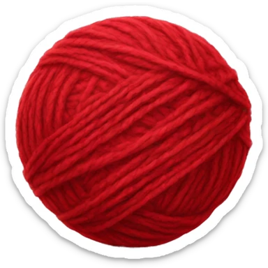 Red colour ball of wool sticker