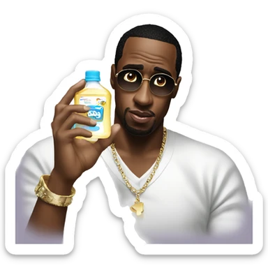 P diddy holding baby oil sticker