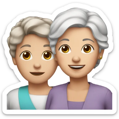 Older woman with short brown hair holds blue eyed bengal sticker