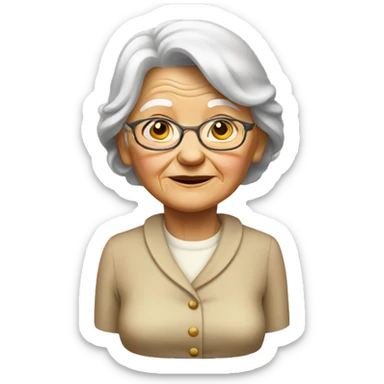 Old lady in young lady body  sticker