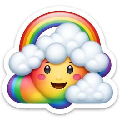 A rainbow emoji with a cloud at each end sticker