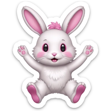 A bunny that jumps up and down sticker