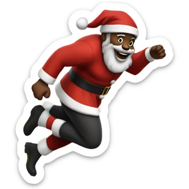 Black Santa Claus running  sticker
