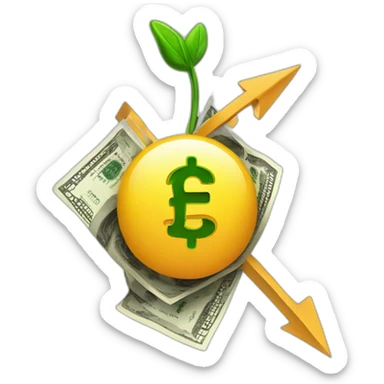 Money flow with arrow and € symbol sticker