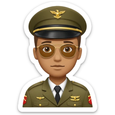 soldier with sunglasses sticker