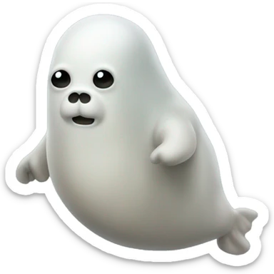 A ghost but with the body of a walrus sticker