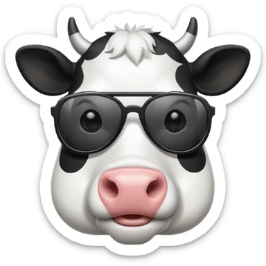 make a cow emoji wear sunglasses sticker