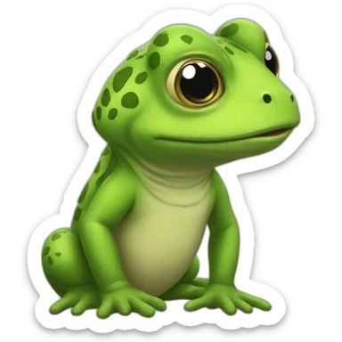 pleo loves frog sticker