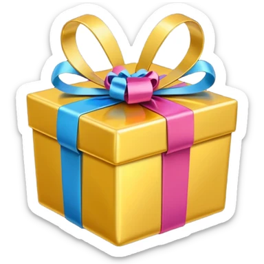 Golden heart with gifts sticker