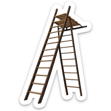 Simple wooden frame, vertical ladder, basic mattresses, often in children's homes or military barracks. sticker