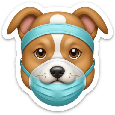 dog Wearing Medical Mask sticker