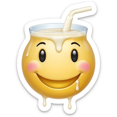Smiley face with milk splotches sticker