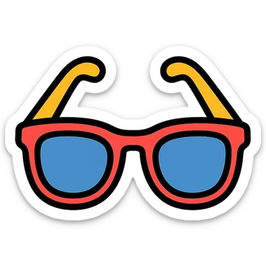 stylish pair of sunglasses, modern and trendy accessory sticker