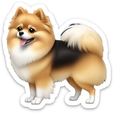  Pomeranian dog show Black and Tan full body coat sticker