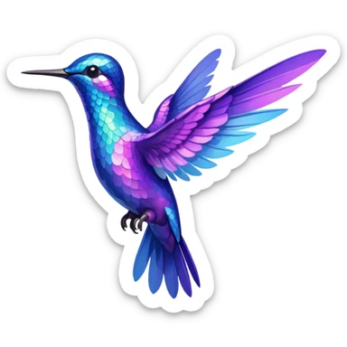 purple and blue hummingbird sticker